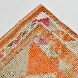 3x13 Runner Peach & Pink Handmade Long Hallway Vintage Runner Rug,79x399 Cm