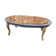 Oval coffee table in marble and wood