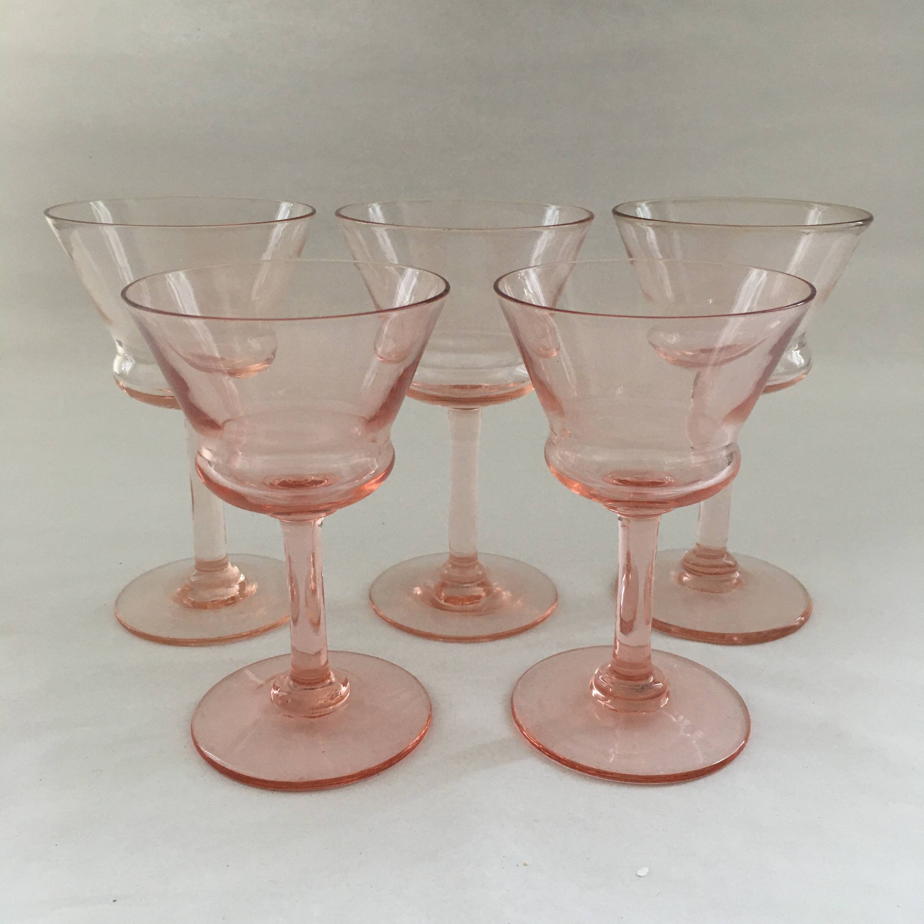 Set de 5 verres rosés