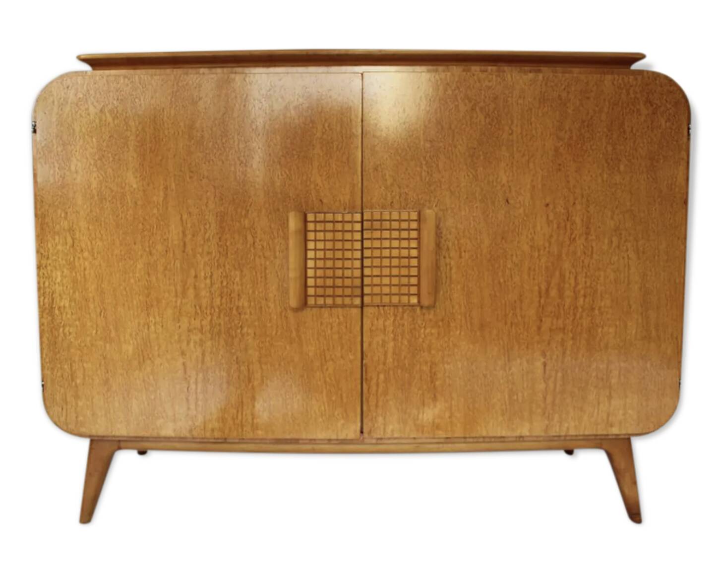 Art Deco enfilade in birch burl attributed to Jindřich Halabala, Czech.