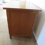 Vintage modernist desk - 5 drawers - shelf - 1950s - closure mechanism