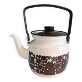 Mid Century Arabia Finel Ritari kettle, brown & white, Raija Uosikkinen, Kaj Franck