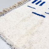 Beni Ouarain Berber rug with Majorelle blue patterns, 1.45x1.04m