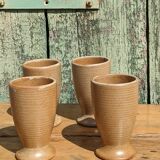 4 tasses Mazagrans en grès artisanal