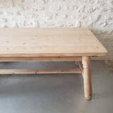 Large farm table by Georges Robert in solid pine
