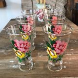 6 vintage high glasses