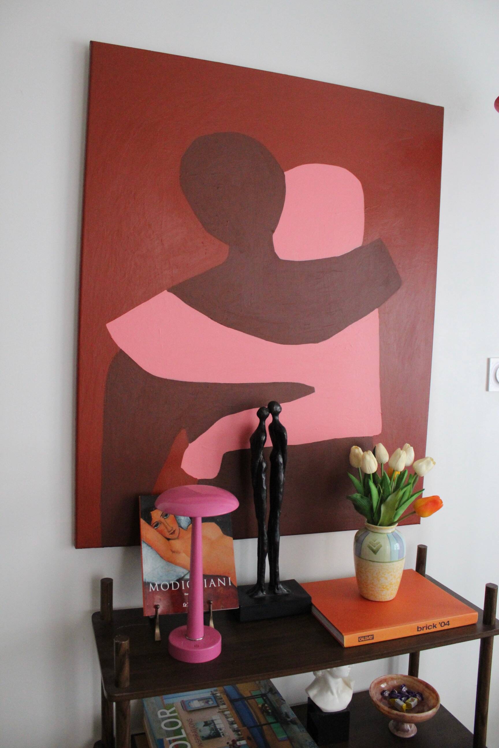 Painting on stretched canvas "can i hold you" 100x81cm