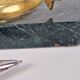 Nautical Brass & Marble Sundial Bookends, Set of 2