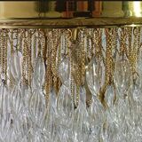 Cascading chandelier with wavy Murano crystals, 1970s