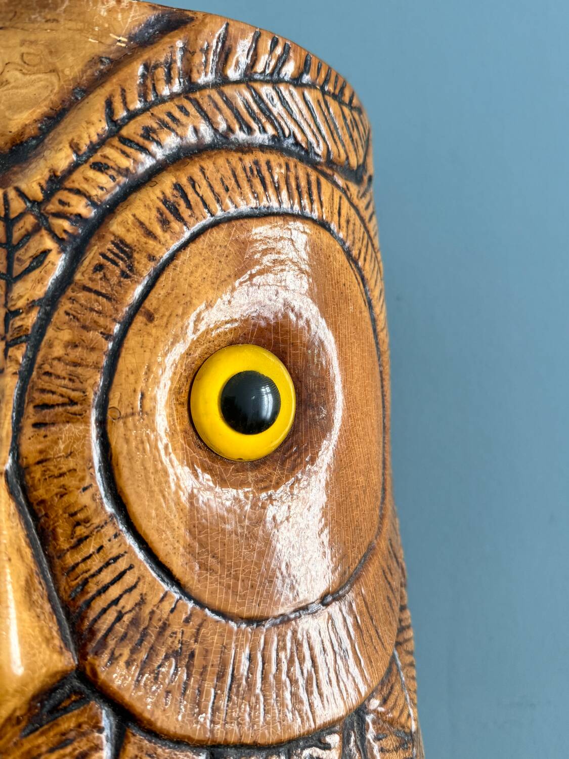 Vintage carved wooden umbrella stand