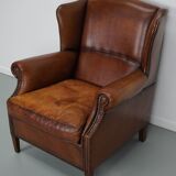 Vintage Dutch Cognac Colored Leather Club Chair