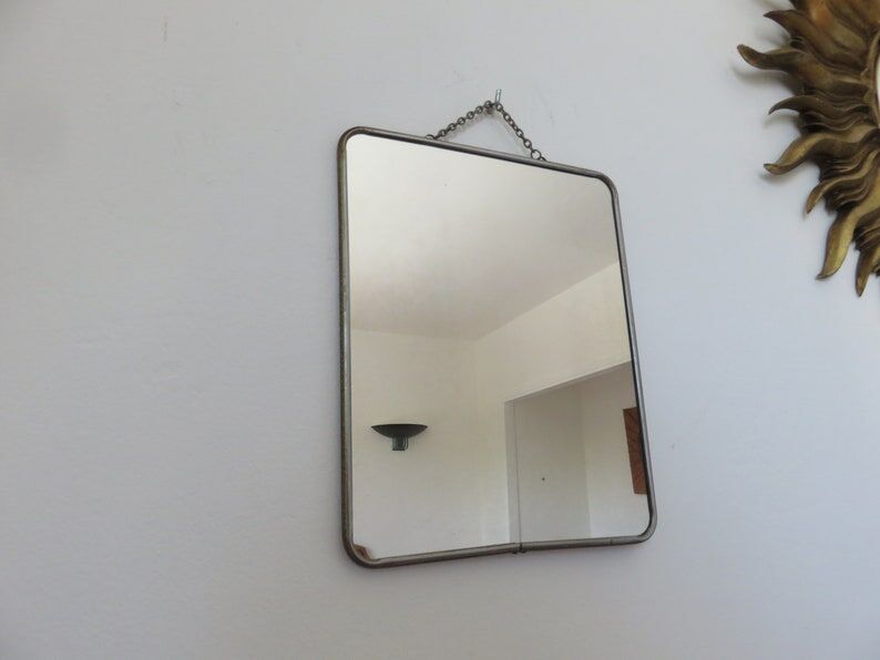 Old barber mirror with chain 50 years 60