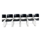 Set of 6 black metal chairs, model GF 40/4 by David Rowland.