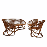 Living room - sofa, pair of armchairs - bamboo