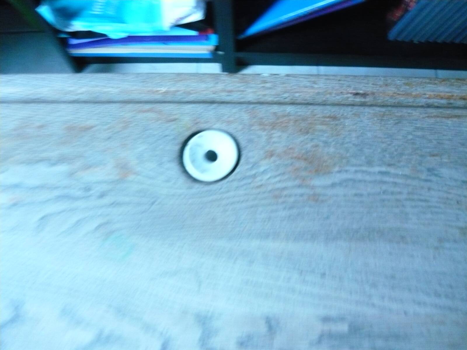 Solid wood school desk from the 1950s