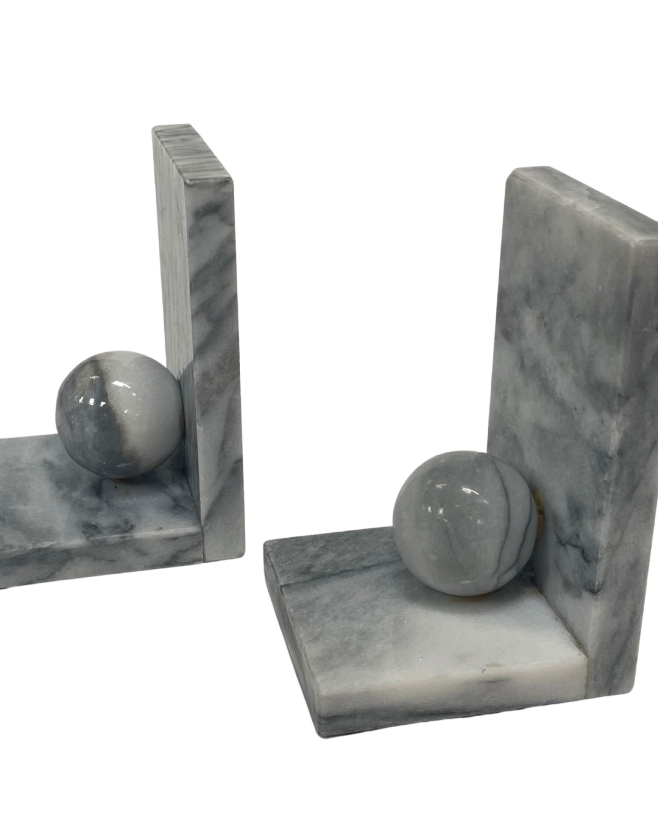 Vintage bookends marble 80s design bookend