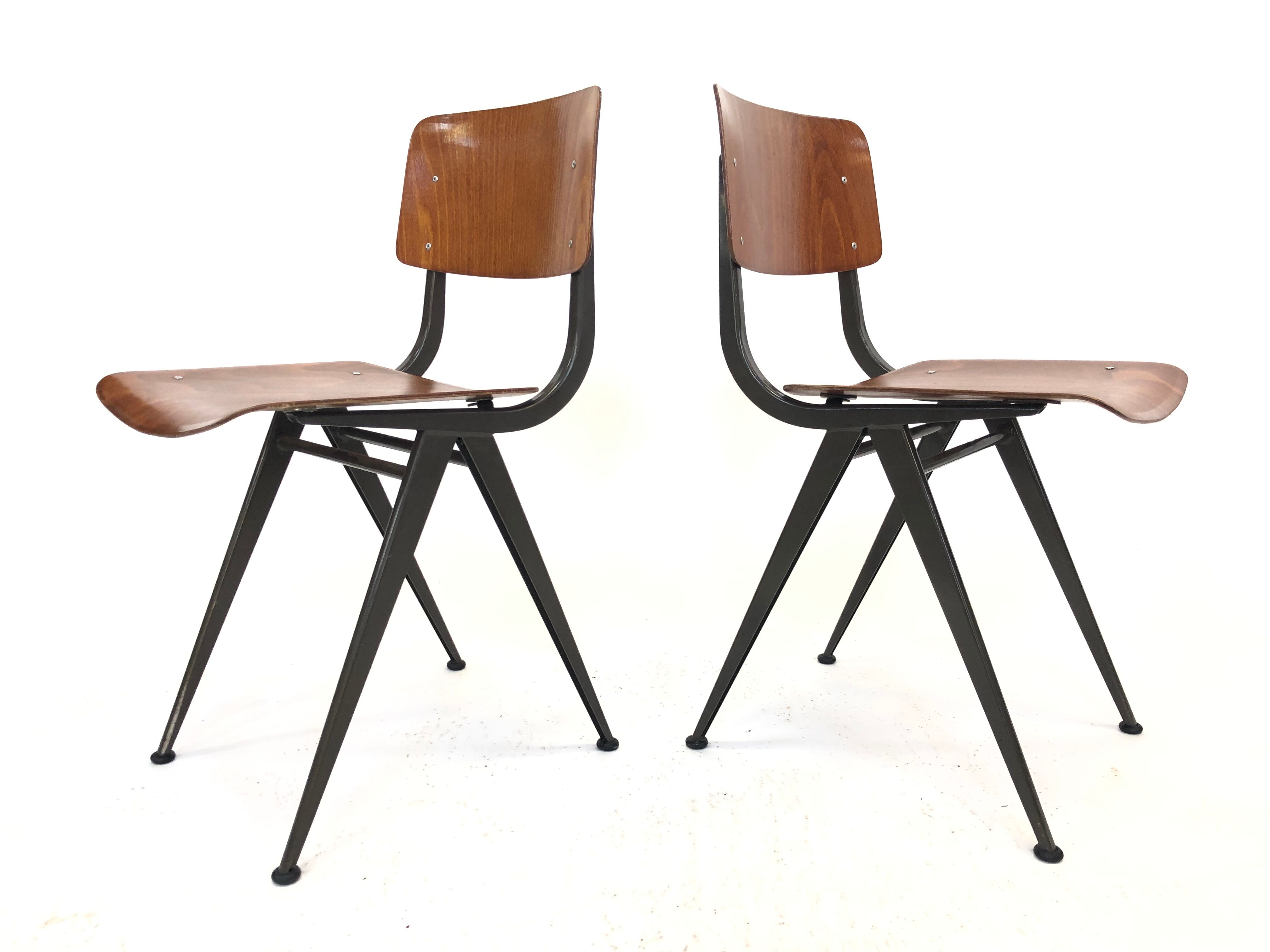 Vintage Eromes Marko school compass Chair set of 4