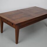 French Early 20th Century Farmhouse Rustic Oak Coffee Table
