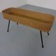 Large German flower planter in rattan and steel, 1950s