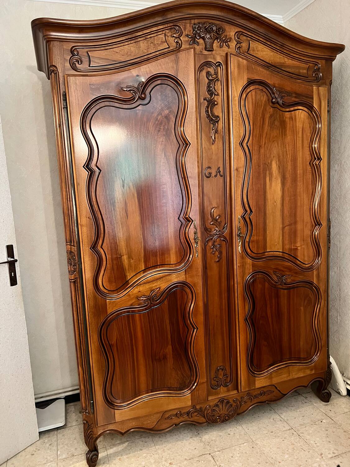Solid walnut wardrobe