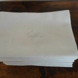 Set of 10 white damask towels