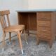 Vintage desk compass feet 1950 and its Baumann chair