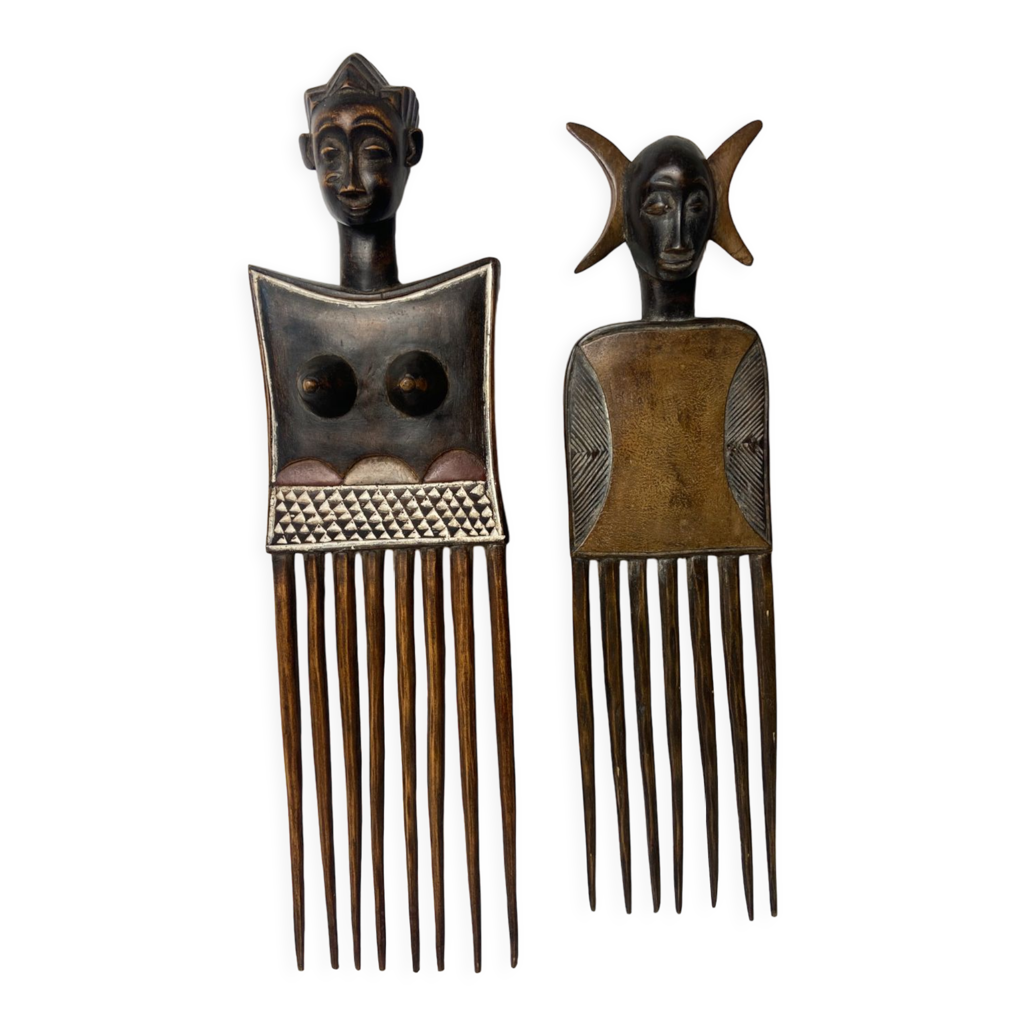 Pair of Akan combs