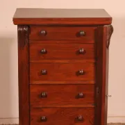 19th-century walnut Wellington commode