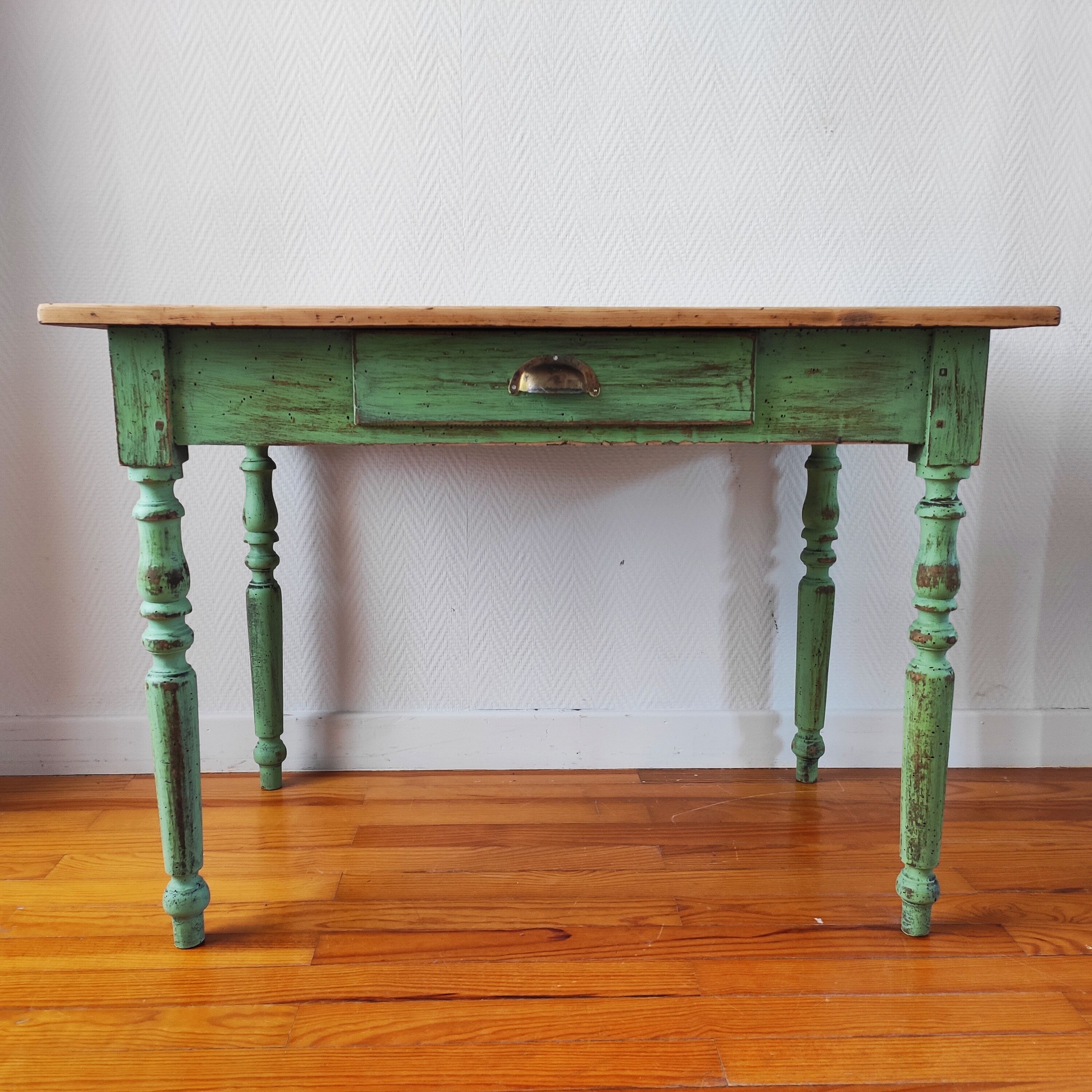 Old patinated farmhouse table