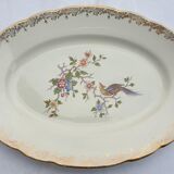 Vintage oval bird bird adorned Opalor dish