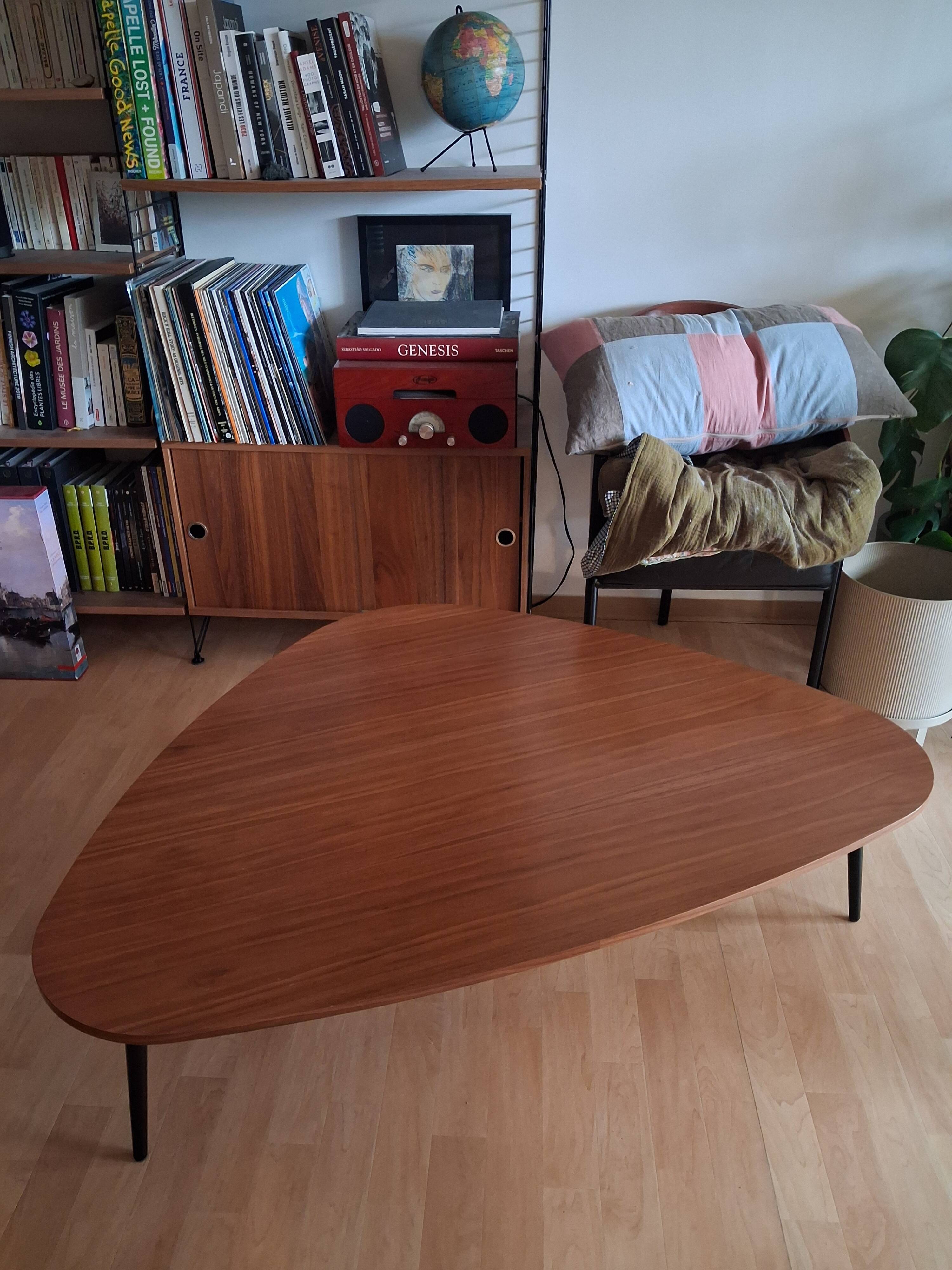Walnut coffee table Scandinavian design co-edition