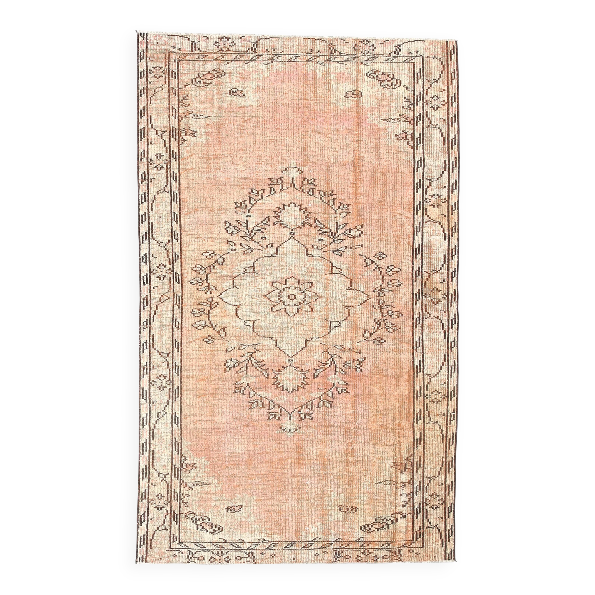 5x8 Salmon & Peach Geometric Persian Rug, 156x255Cm