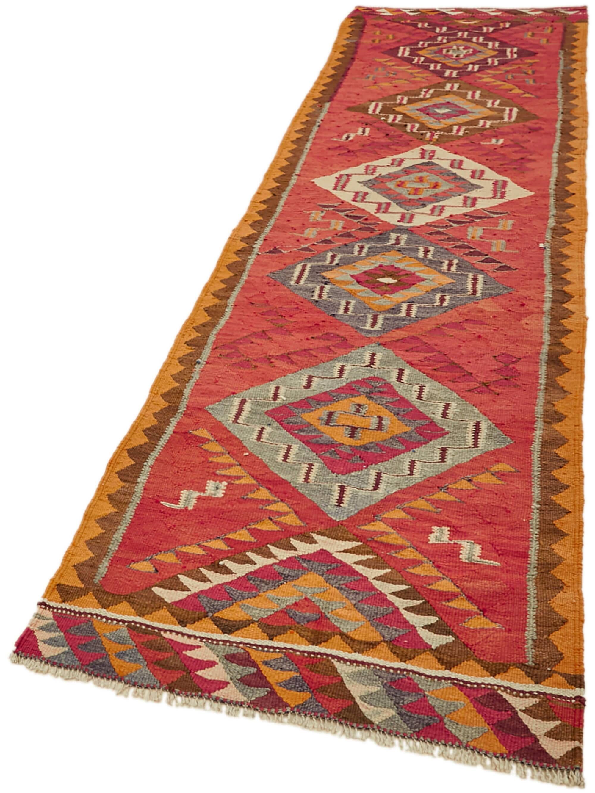 Turkish Handwoven Vintage Herki Kilim 93 cm x 343 cm