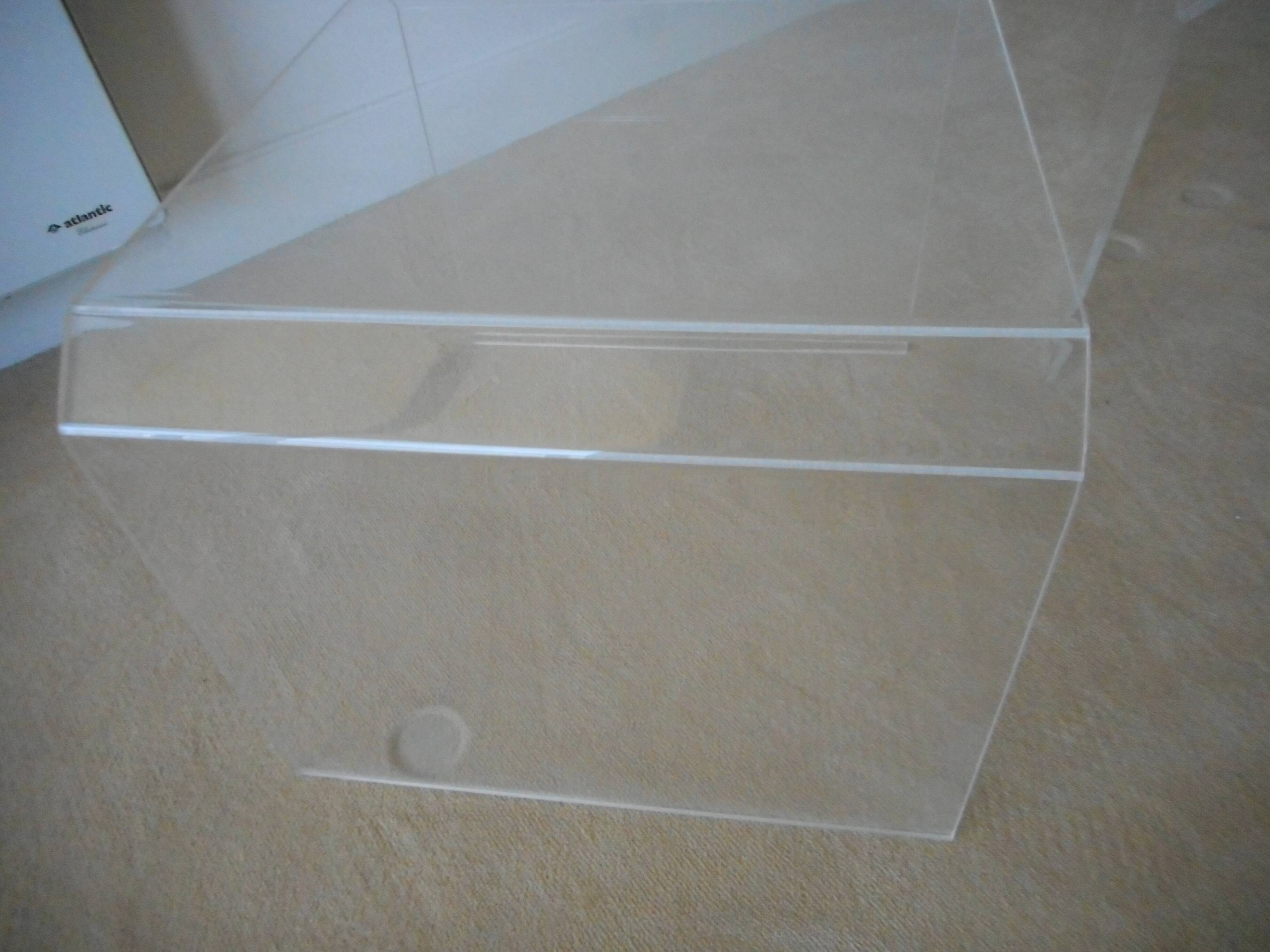 set of 2 vintage plexiglass side or bedside tables 1970