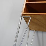 1960s Danish teak shelf cabinet with chrome plated legs