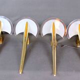 Metalarte - TallerUno by Joan Auger, Large pair of metal and glass wall lights Spain