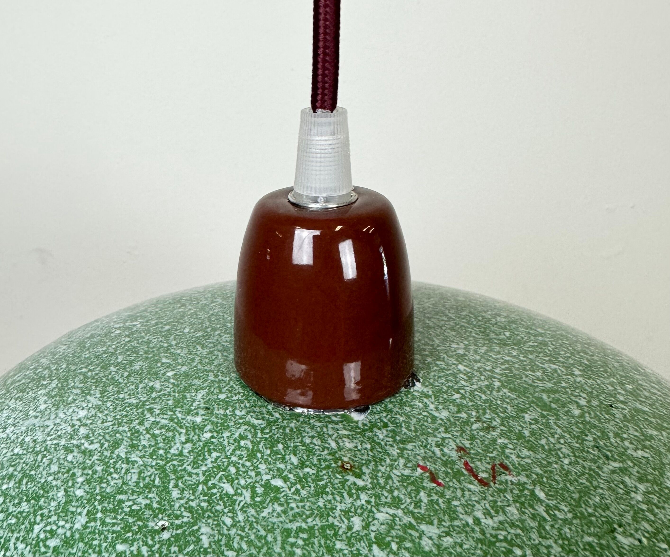 Industrial Factory Green Enamel Ceiling Lamp , 1960s