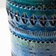 Vase bleu italien par Bitossi