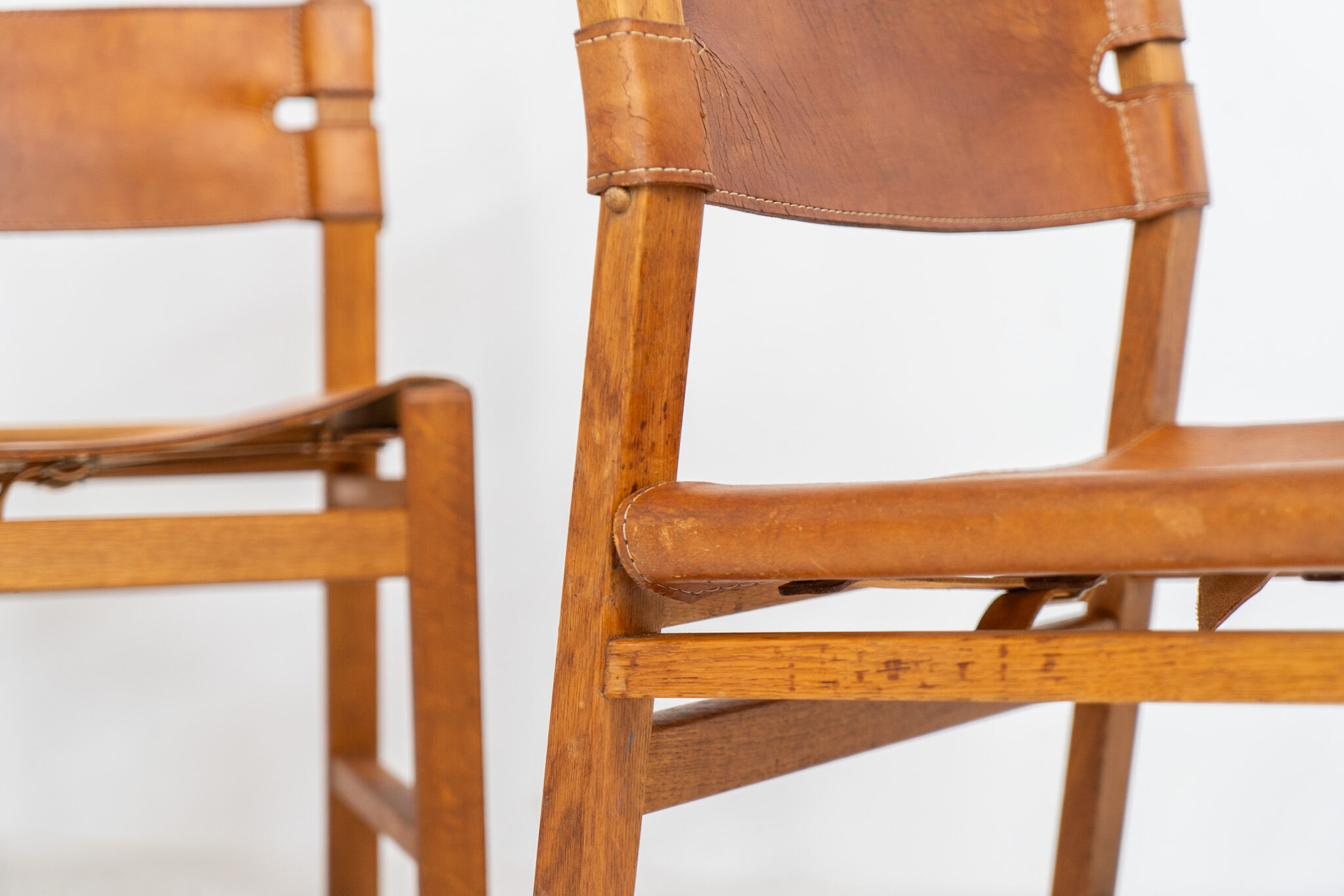 Oak & leather dining chairs