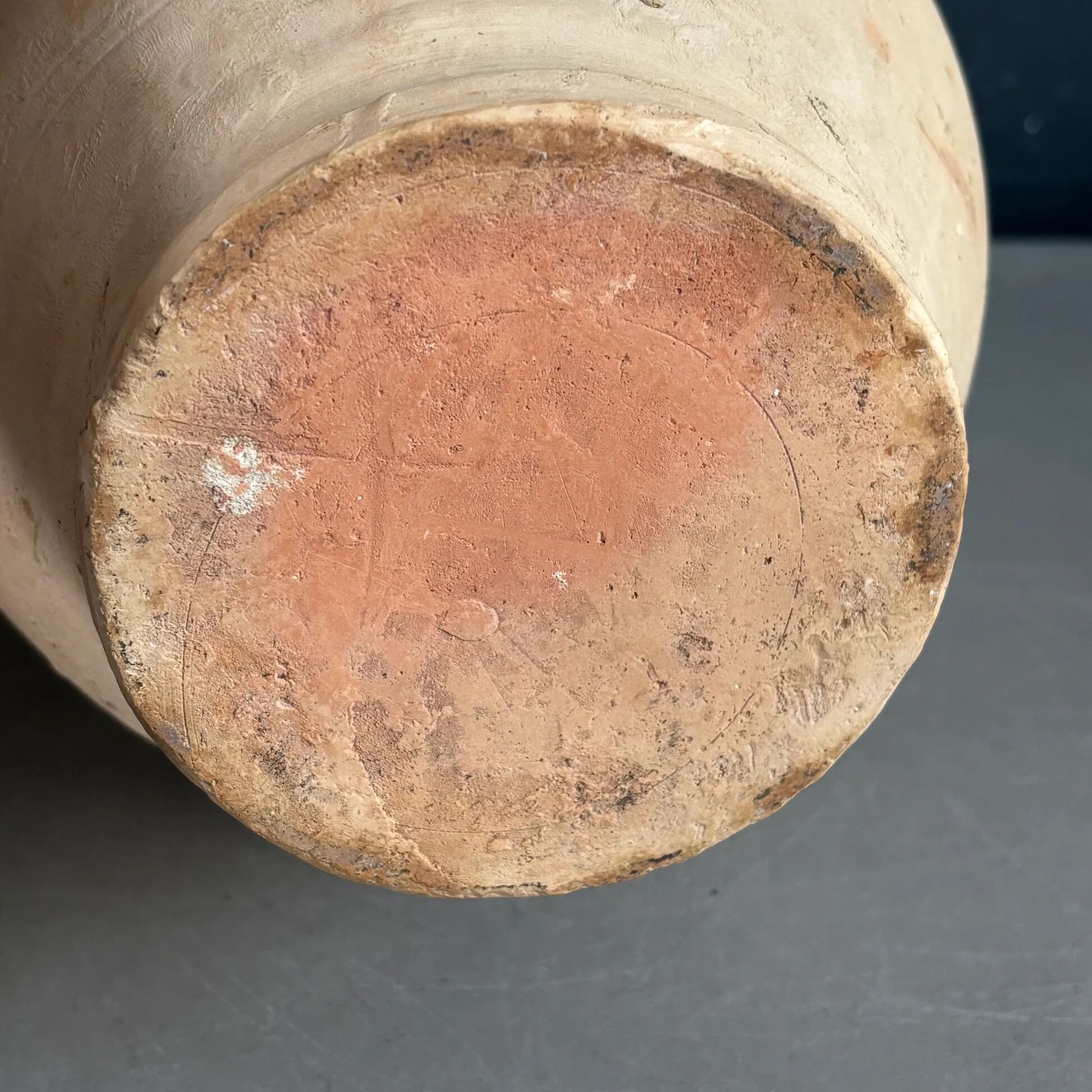 Ancient oil jar in glazed terracotta