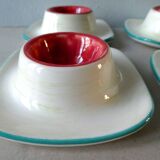 4 egg cups ceramic Saint Clément 60s