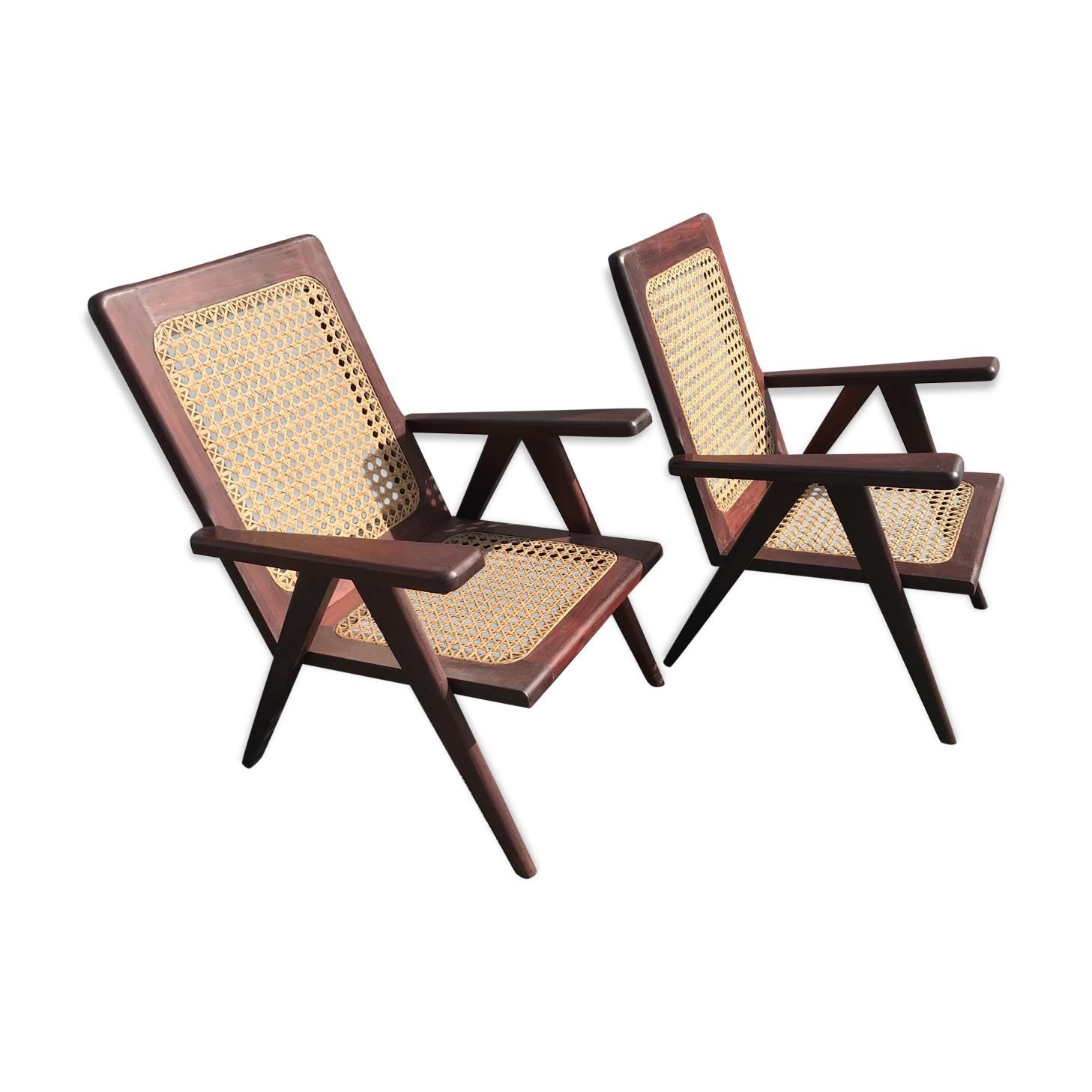 Exotic wooden antique armchairs