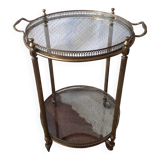 Brass rolling trolley with removable tray