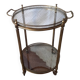 Brass rolling trolley with removable tray