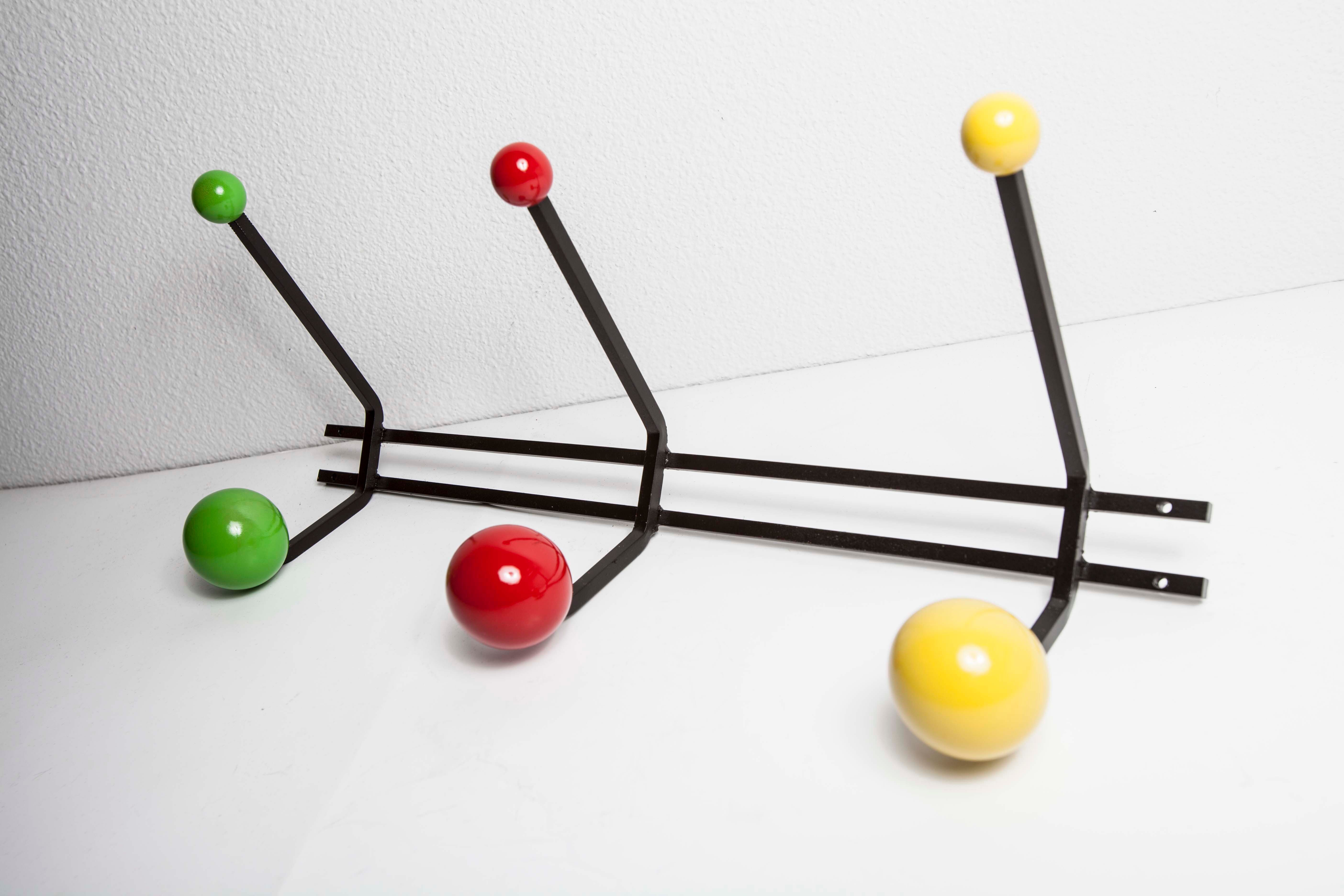 Coat rack 6 balls restored