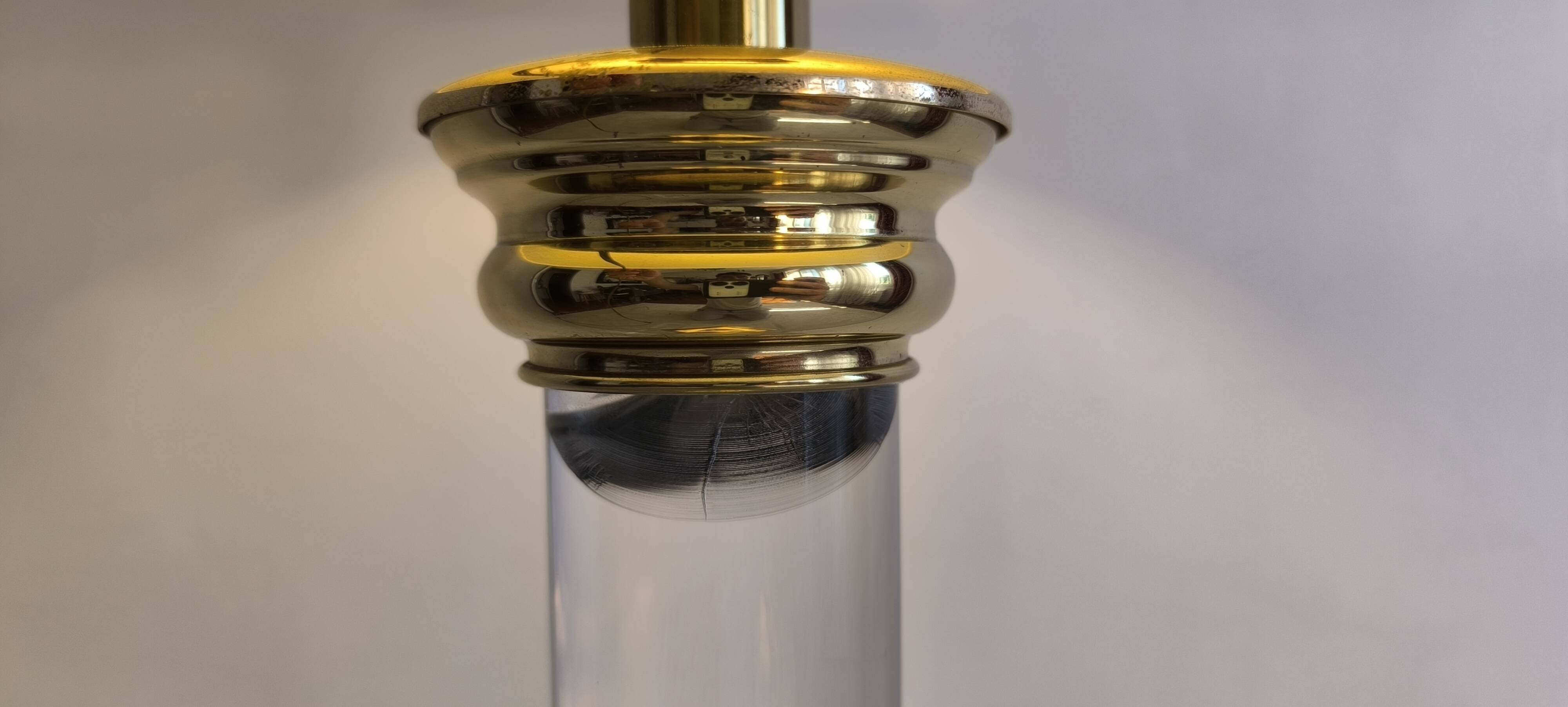 Elegant column lamp signed "Le Dauphin" vintage 70s/80s.