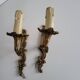Antique Pair of Louis XV Style Gilt Metal Wall Sconces