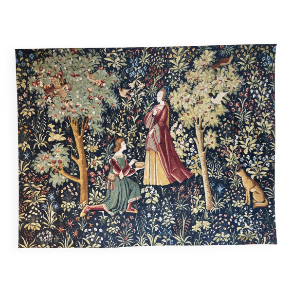 Grande tapisserie Robert Four Aubusson – Verger médiéval – 140 x 190 c — Beyit