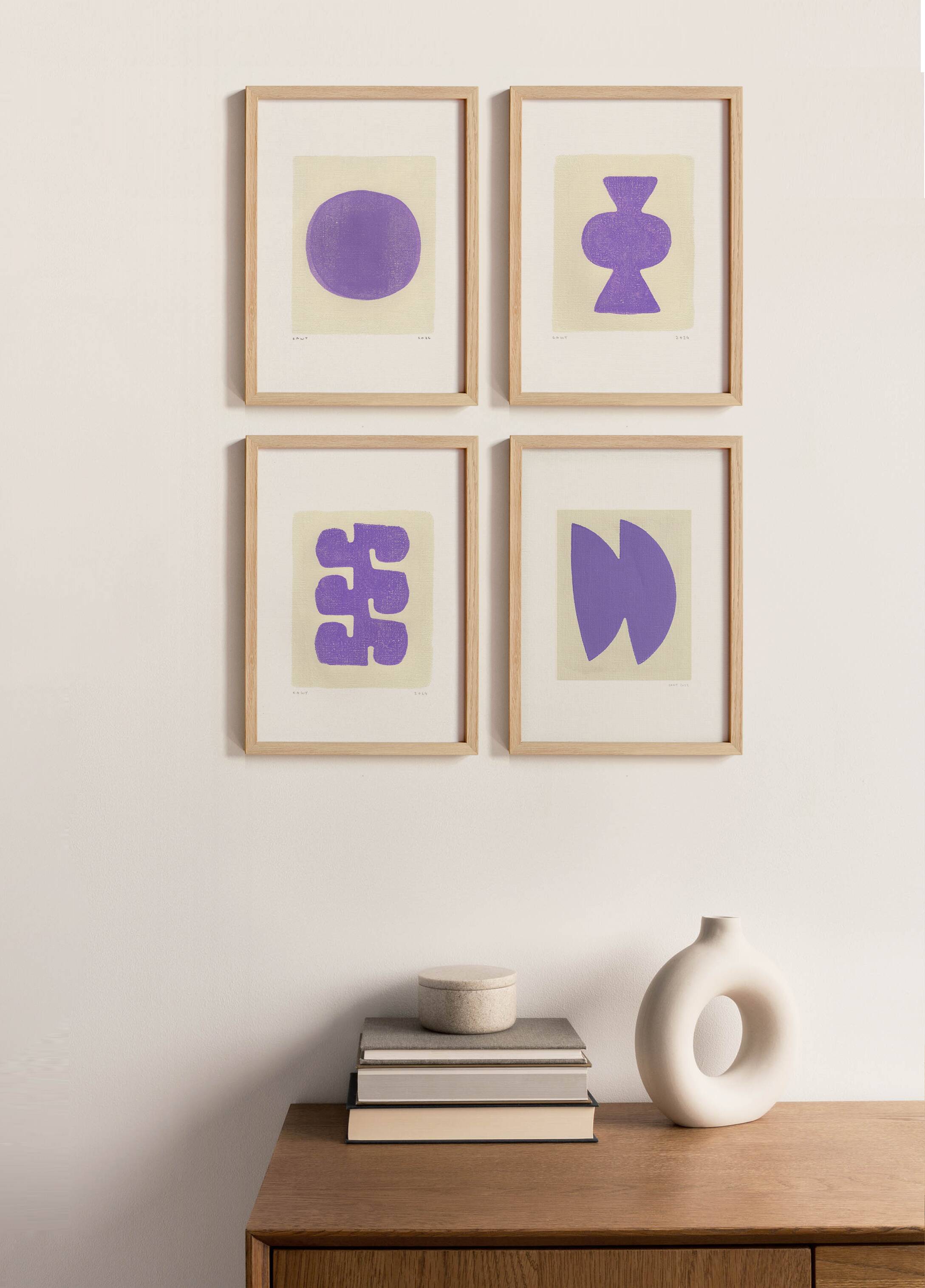 Collection of abstract paintings on paper signed eawy.