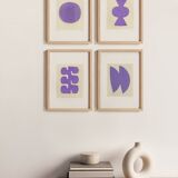 Collection of abstract paintings on paper signed eawy.